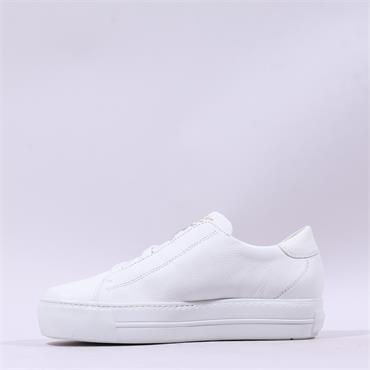 Paul Green Super Soft Platform Slip On - White Gold Leather